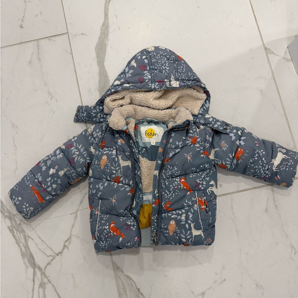 Boden Blue Jacket with owl print